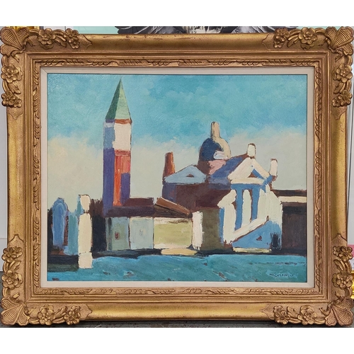 60 - 20TH CENTURY SCHOOL, 'Santa Maria della salute', oil on canvas, inscribed Campanile lower right, 60c... 