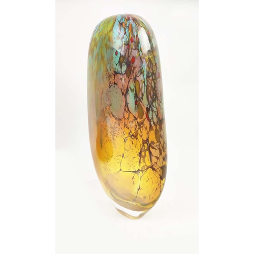 7 - GALLE STYLE CAMEO GLASS DRAGONFLY VASE, a pair of motteled art glass vases and anther signed Tutti F... 