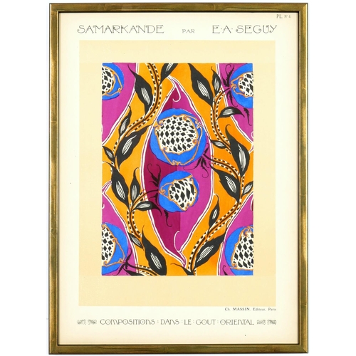 95 - EMILE A SEGUY, a set of six pochoir, stylized motifs from nature, rare suite: Samarkande, circa 1914... 