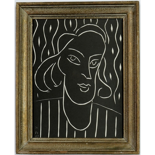 99 - HENRI MATISSE, Teeny, linocut, dated in the plate, French vintage frame.