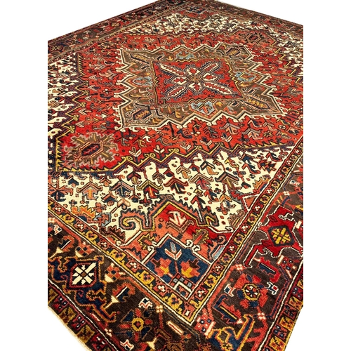 106 - VINTAGE PERSIAN HERIZ CARPET, 315cm x 243cm.