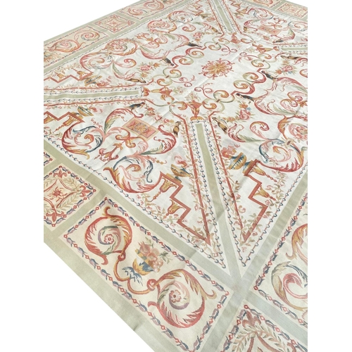 107 - FINE AUBUSSON EMPIRE DESIGN CARPET, 350cm x 270cm.