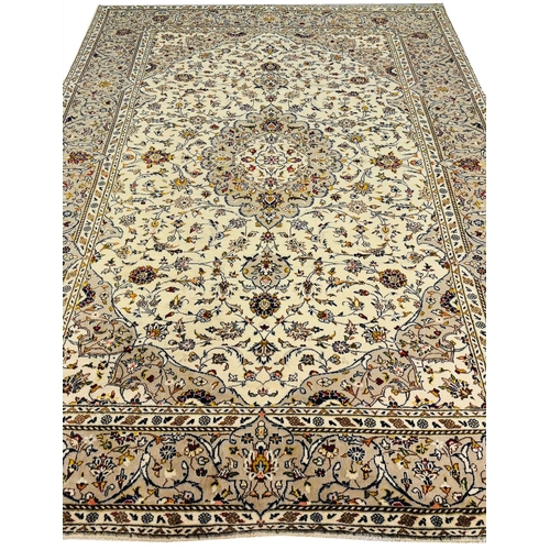 111 - FINE PERSIAN KURK KASHAN CARPET, 297cm x 205cm.