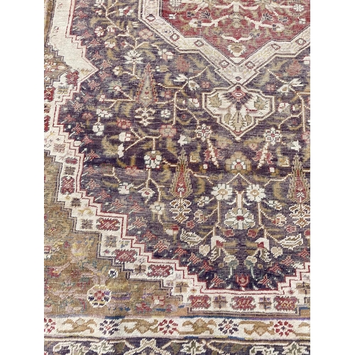 113 - FINE PURE SILK KUM KAPI DESIGN TURKISH RUG, 185cm x 130cm.