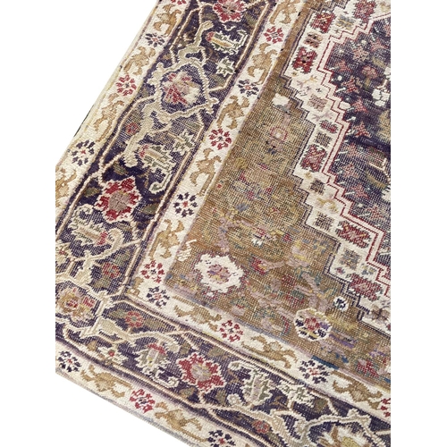 113 - FINE PURE SILK KUM KAPI DESIGN TURKISH RUG, 185cm x 130cm.