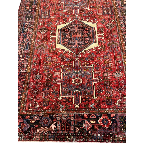 117 - ANTIQUE PERSIAN KARAJA KELLER CARPET, 442cm x 155cm.