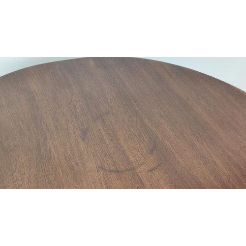 533 - CIRCULAR TABLE, mahogany with bird cage action on a turned column and tripod supports, 72cm W x 75cm... 