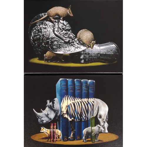 64 - JACUB GAGNON, 'Spineless' and 'Coat of arms', giclée prints on canvas, each signed and numbered 15/2... 