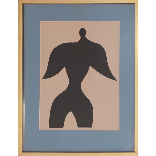 98 - JEAN ARP (French 1886-1966), 'Personages'. lithograph, 30cm x 23cm, framed, together with Edvard Mun... 