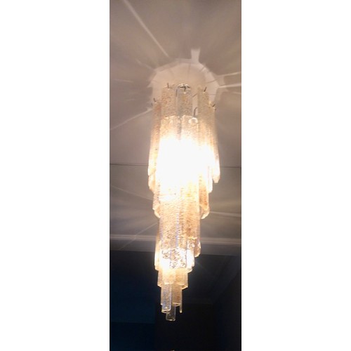 549 - MURANO CHANDELIER, mid-century, speckled glass drops, 62cm drop approx.