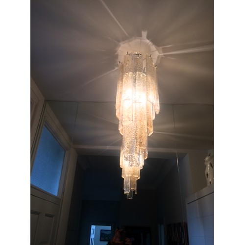 549 - MURANO CHANDELIER, mid-century, speckled glass drops, 62cm drop approx.