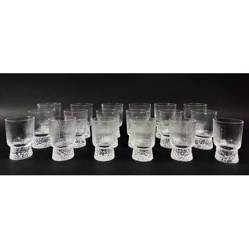 13 - WHITEFRIARS GLASS, late 20th century lead crystal 'Eiger' design, three sets of six each. (18)