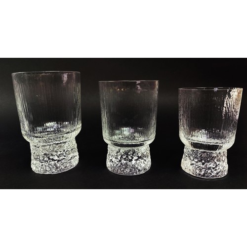 13 - WHITEFRIARS GLASS, late 20th century lead crystal 'Eiger' design, three sets of six each. (18)