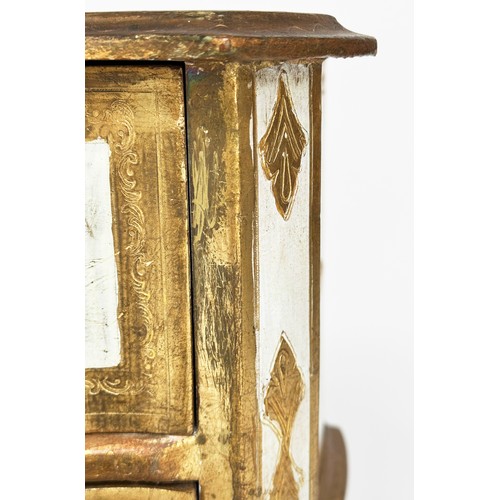 139 - FLORENTINE LAMP TABLES, a pair, Italian Florentine Louis XV style parcel gilt each with two drawers,... 