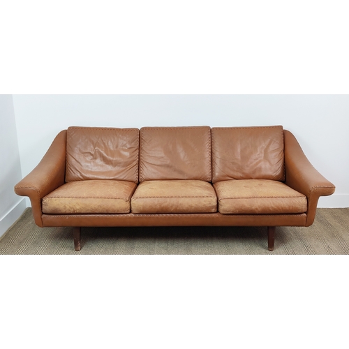 392 - AAGE CHRISTIANSEN FOR ERHARDSEN AND ANDERSON MATADOR SOFA, Danish circa 1970s, stitched tan leather,... 