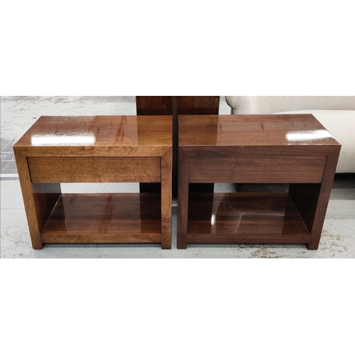 401 - SIDE TABLES, a pair, contemporary design, each with a drawer, 70cm x 40cm x 55cm. (2)