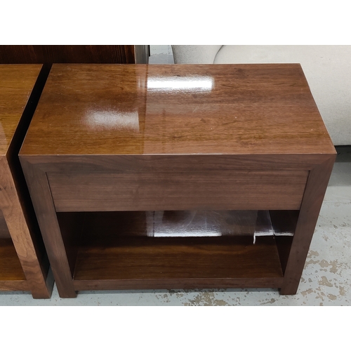 401 - SIDE TABLES, a pair, contemporary design, each with a drawer, 70cm x 40cm x 55cm. (2)