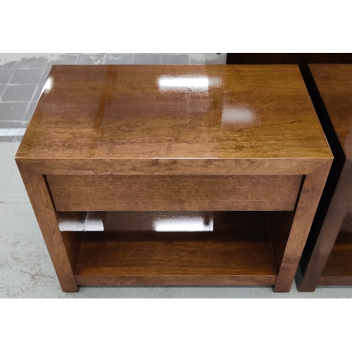 401 - SIDE TABLES, a pair, contemporary design, each with a drawer, 70cm x 40cm x 55cm. (2)