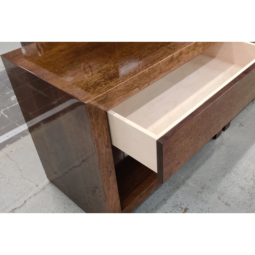 401 - SIDE TABLES, a pair, contemporary design, each with a drawer, 70cm x 40cm x 55cm. (2)