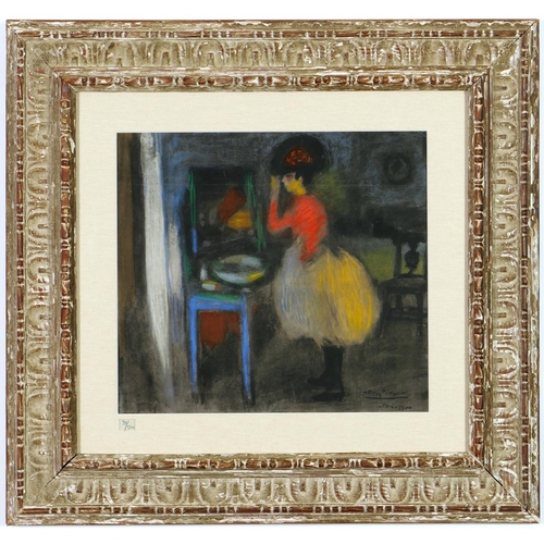 89 - PABLO PICASSO, Devant le Miroir, pochoir, signed in the plate, rare pencil numbered edition, edition... 