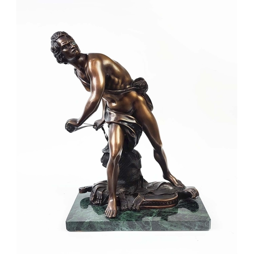 3 - AFTER GIAN LORENZO BERNINI, 'David', bronze, 52cm H x 38cm L x 22cm W.