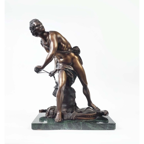 3 - AFTER GIAN LORENZO BERNINI, 'David', bronze, 52cm H x 38cm L x 22cm W.