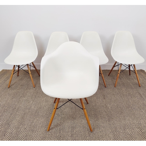 359 - VITRA DSW CHAIRS, a set of four, along with a Vitra DAW chair, all by Charles and Ray Eames, 80.5cm ... 