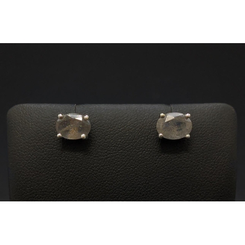 36 - A COLLECTION OF ASSORTED SILVER STUD EARRINGS, set with various gemstones, including Labradorite, Al... 