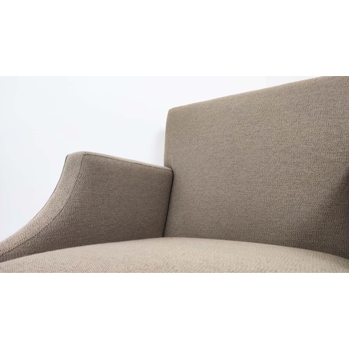 373 - ARMCHAIRS, a pair, in a moss coloured fabric upholstery, each 75cm wide. (2)