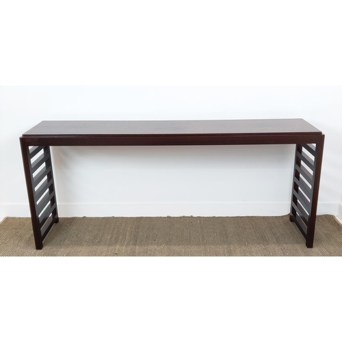 382 - CONSOLE TABLE, contemporary design with ladder ends, 200cm L x 45cm x 86cm H.