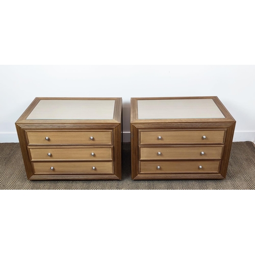 421 - SIDE CHESTS, a pair, each 80cm x 51cm x 60cm H. (2)