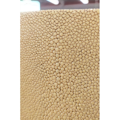 424 - JARDINIERE STANDS, two, wood and faux shagreen, of tapering form, each 148cm H x 35cm x 35cm. (2)