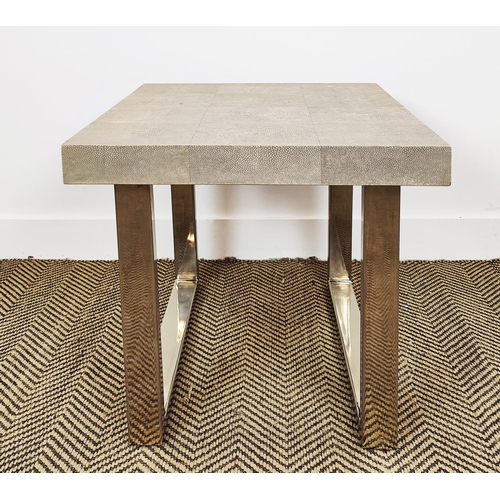 427 - SIDE TABLE, faux shagreen top, 46cm W.