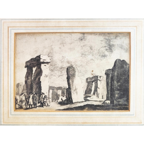 68 - 19TH CENTURY BRITISH SCHOOL, 'Stonehenge', pencil sketch, 9.5cm x 14.5cm, framed.