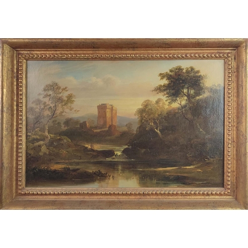 70 - DAVID MAITLAND MACKENZIE (1806-1869), 'Brothwick Castle', oil on canvas, 29cm x 44cm, framed.