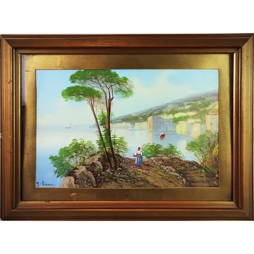 80 - MARIA ADA GIANNI (1873-1956), 'Bay of Naples', gouache, 30cm x 46cm, signed, framed.