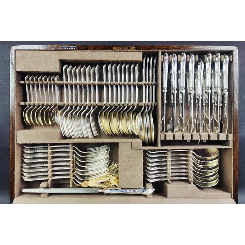 14 - A MAPPIN & WEBB, silver plated canteen of cutlery eight place settings, comprising dinner knives, di... 