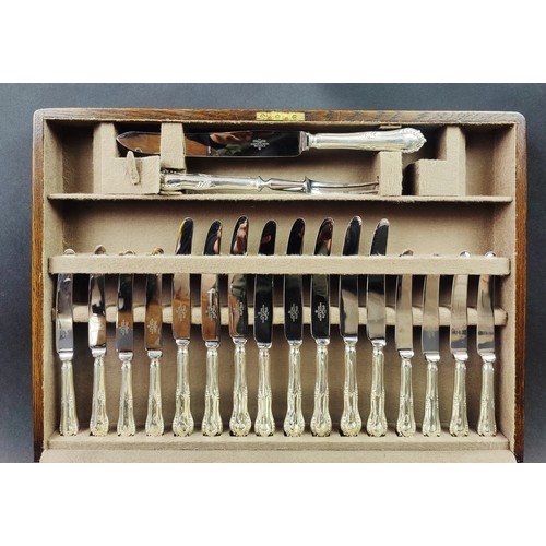 14 - A MAPPIN & WEBB, silver plated canteen of cutlery eight place settings, comprising dinner knives, di... 