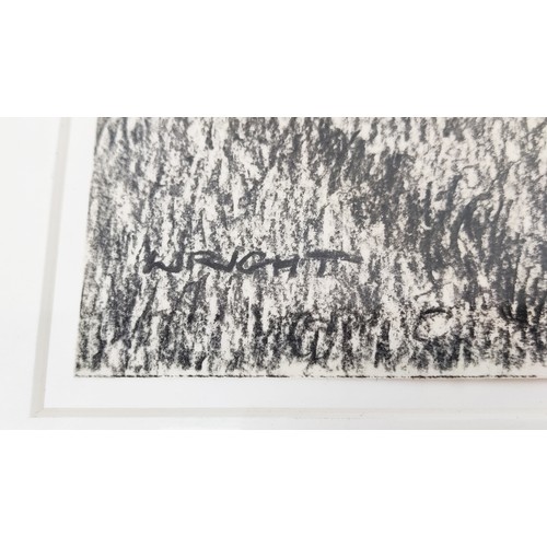 81 - ROY WRIGHT, 'Forest II', charcoal, 85cm x 53cm, signed, framed.