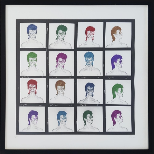 111 - GEORGE ROBERTSON, 'David Bowie', giclee in colours, 61cm x 60cm, numbered and signed.