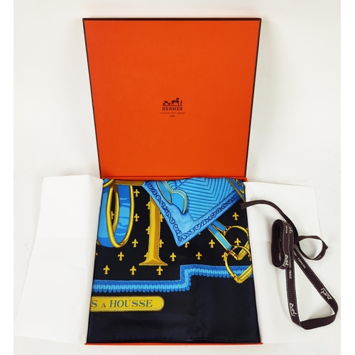 17 - HERMÈS SCARF 'SELLES A HOUSSE', by Christian Vauzelles first issued in 1967,equestrian design with 4... 