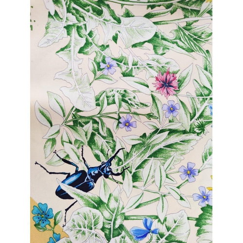 29 - HERMÈS SCARF 'LA PRAIRIE', by Antoine de Jacquelot first issued in 1994, wildflowers and insects des... 