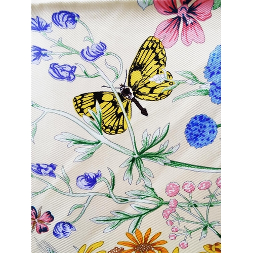 29 - HERMÈS SCARF 'LA PRAIRIE', by Antoine de Jacquelot first issued in 1994, wildflowers and insects des... 