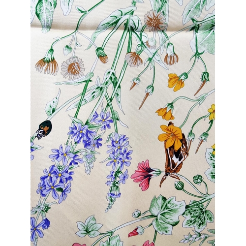 29 - HERMÈS SCARF 'LA PRAIRIE', by Antoine de Jacquelot first issued in 1994, wildflowers and insects des... 