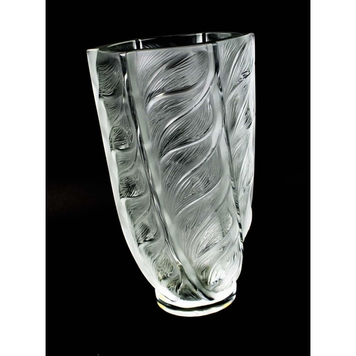 45 - A LALIQUE 'VASE LISERON', designed by Marie-Claude Lalique, frosted glass, 24cm H, signed to base, c... 