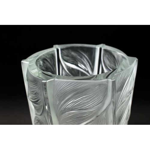 45 - A LALIQUE 'VASE LISERON', designed by Marie-Claude Lalique, frosted glass, 24cm H, signed to base, c... 