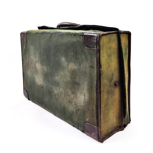 54 - TRAVEL CASE, 'Finnigans' opening to reveal fitted interior with silver gilt topped bottles and torto... 