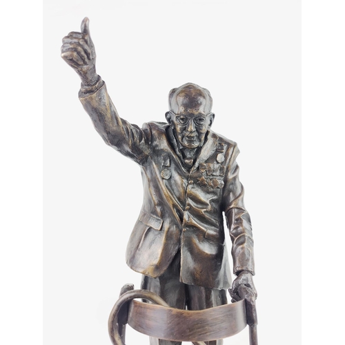 69 - RICHARD MOSSMAN BRONZE, 'Captain Tom', 67cm H.