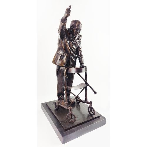 69 - RICHARD MOSSMAN BRONZE, 'Captain Tom', 67cm H.