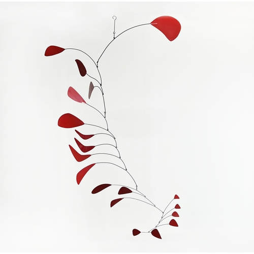 74 - MANNER OF ALEXANDER CALDER (American 1898-1976) HANGING MOBILE, sheet metal, wire and paint, 210cm H... 